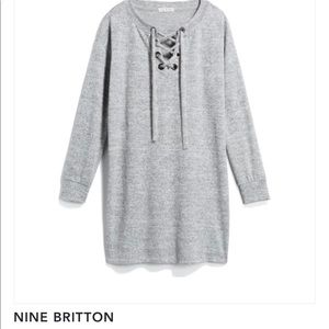 Nine Britton Rowena Lace Up Knit Shift Dress